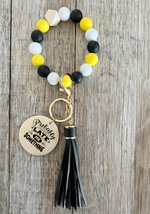 Load image into Gallery viewer, Yellow Black and White Wristlet

