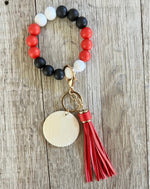 Load image into Gallery viewer, Red Black and White Wristlet
